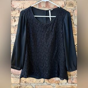 Lauren Conrad Black Sheer Blouse